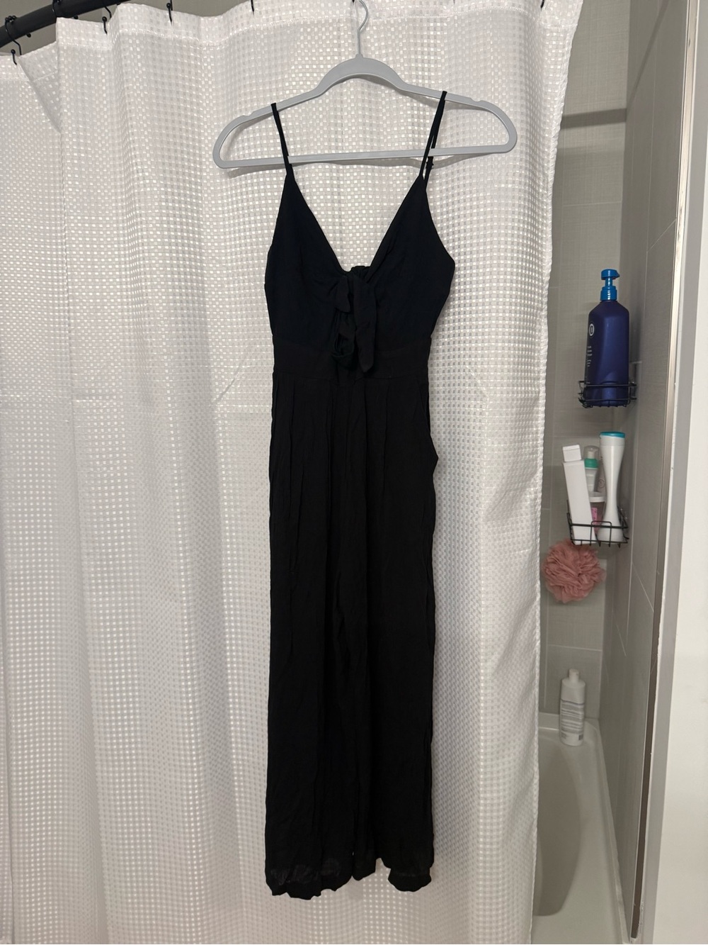 Showpo Black Spaghetti-Strap Jumpsuit with Bust Tie